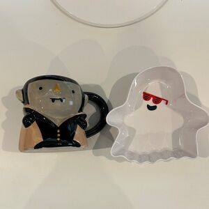 Vampire and Ghost Ceramic Mug Set